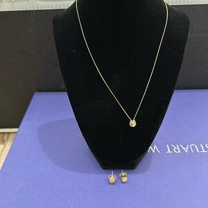 Rutile Quartz Yellow Gold vermeil necklace and earring set